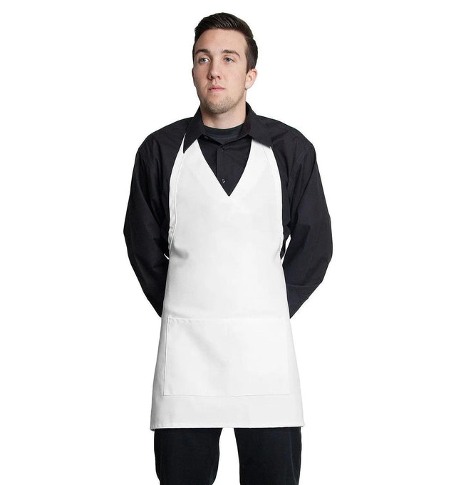 Tuxedo Apron w/Center Pockets 32"L x 28"W White