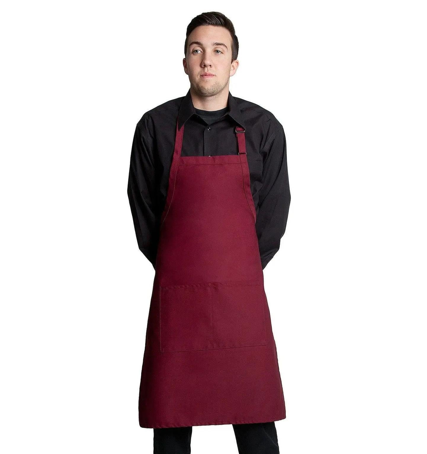 Butcher Apron w/Center Pockets 34"L x 24"W Wine
