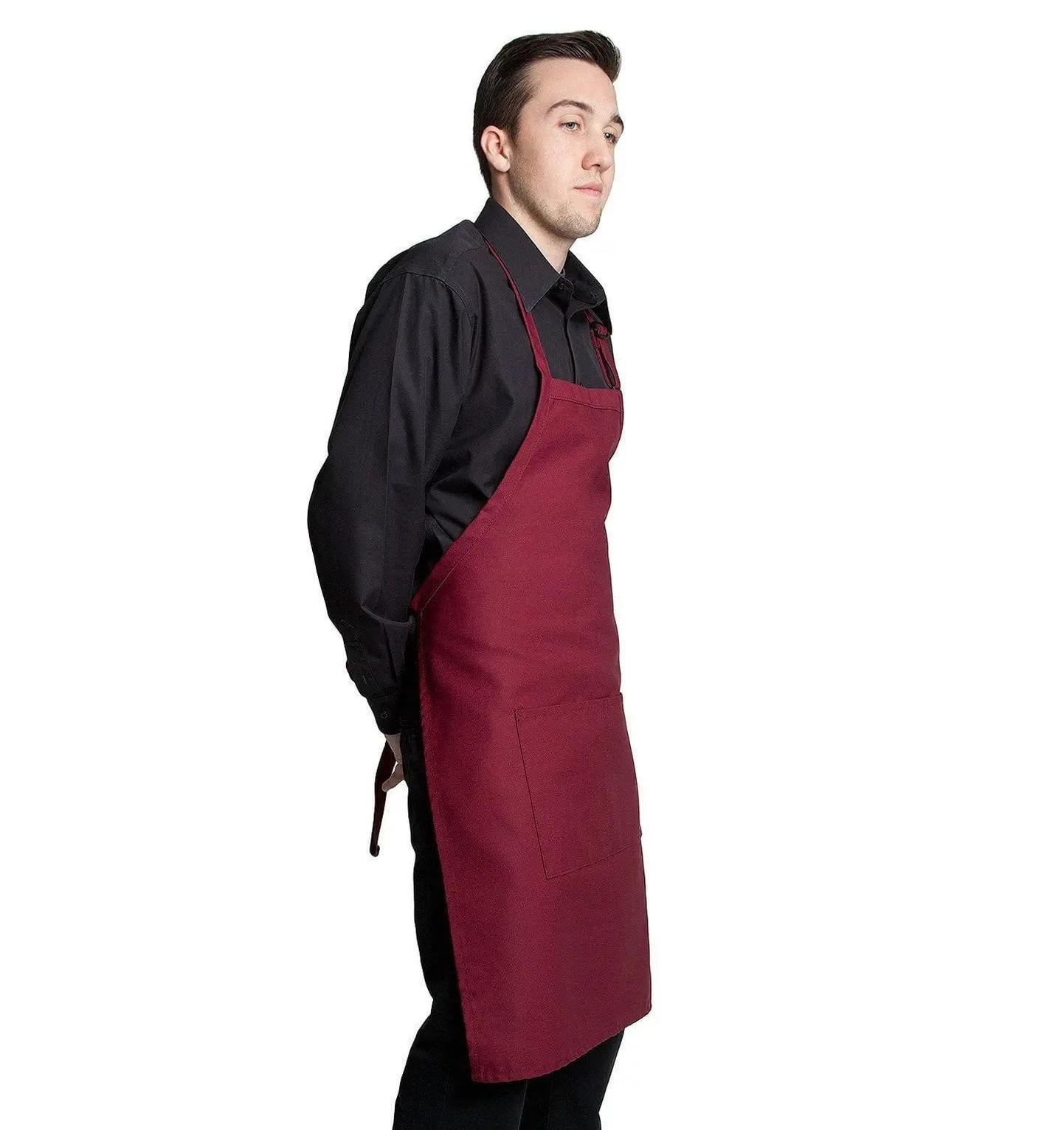 Butcher Apron w/Center Pockets 34"L x 24"W Wine Side