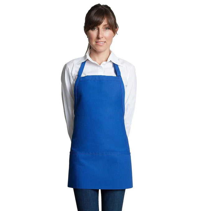 Fiumara Apparel Bib Apron w/ 3 Pockets 24"L X 28" W Royal Blue