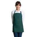 Fiumara Apparel Bib Apron w/ 3 Pockets 24"L X 28" W Hunter Green
