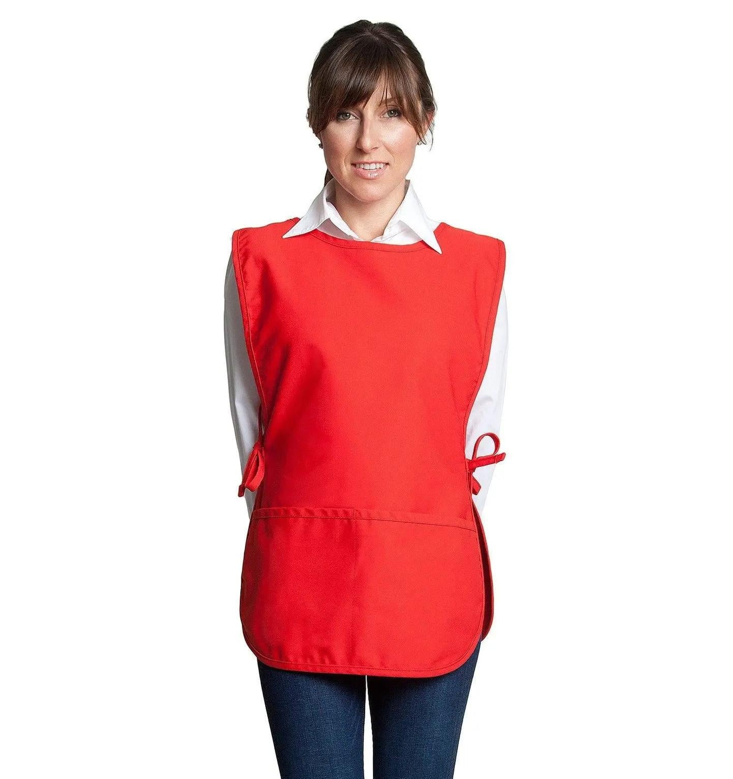 Cobbler Apron with 2 Pockets 29"L x 20"W Red Front
