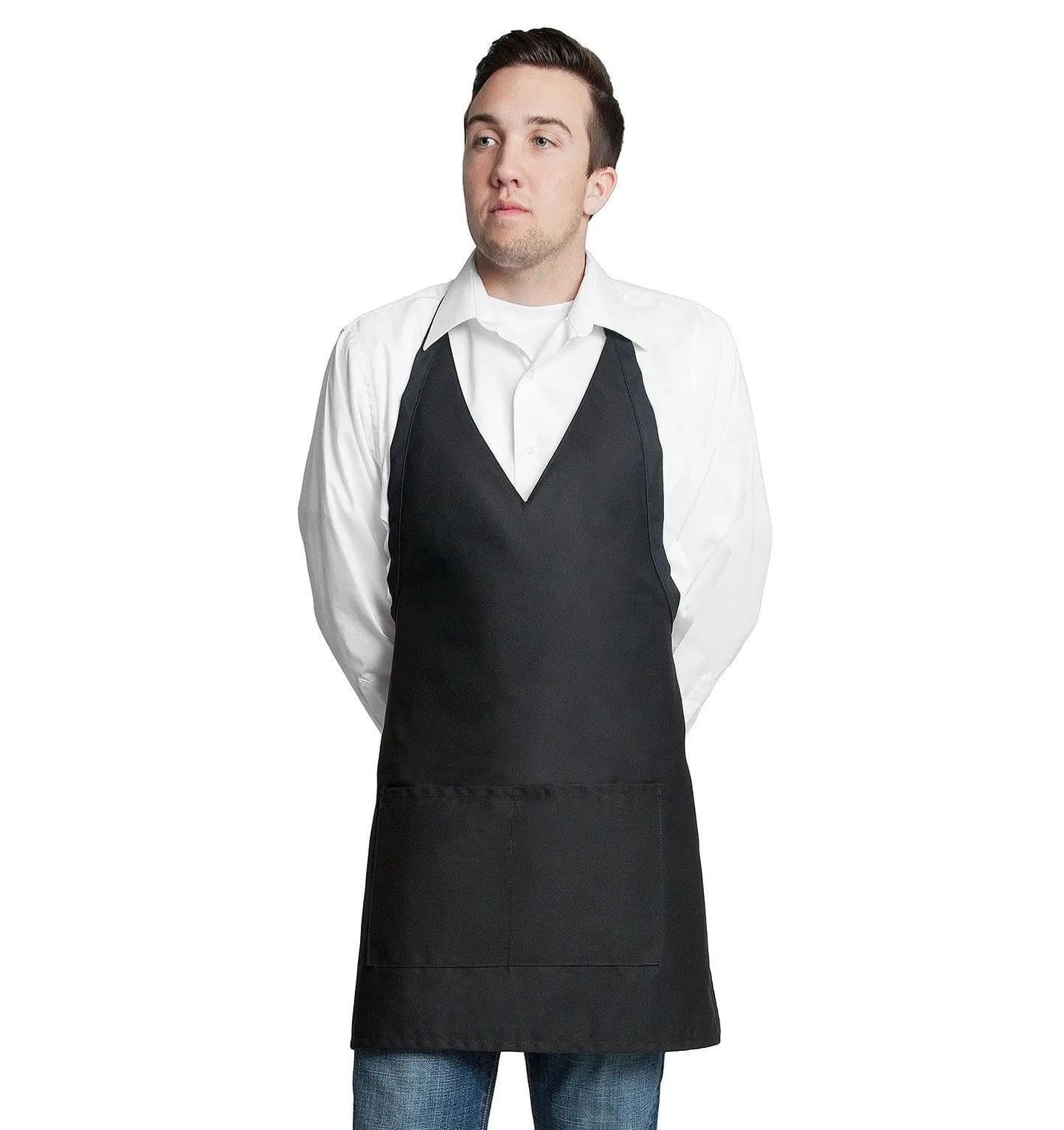 Tuxedo Apron w/Center Pockets 32"L x 28"W Black