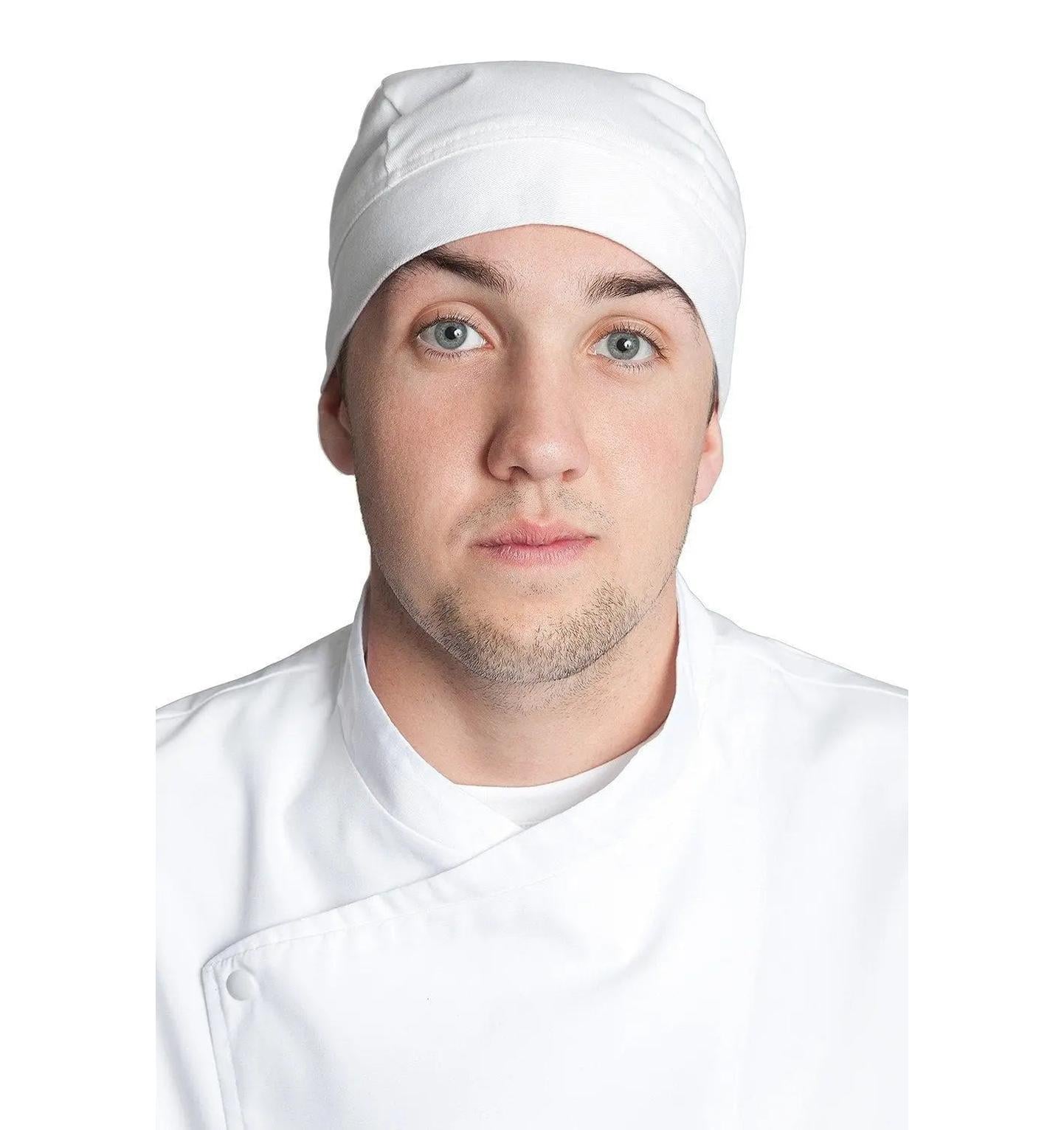 Professional Chef Head Wrap White Front
