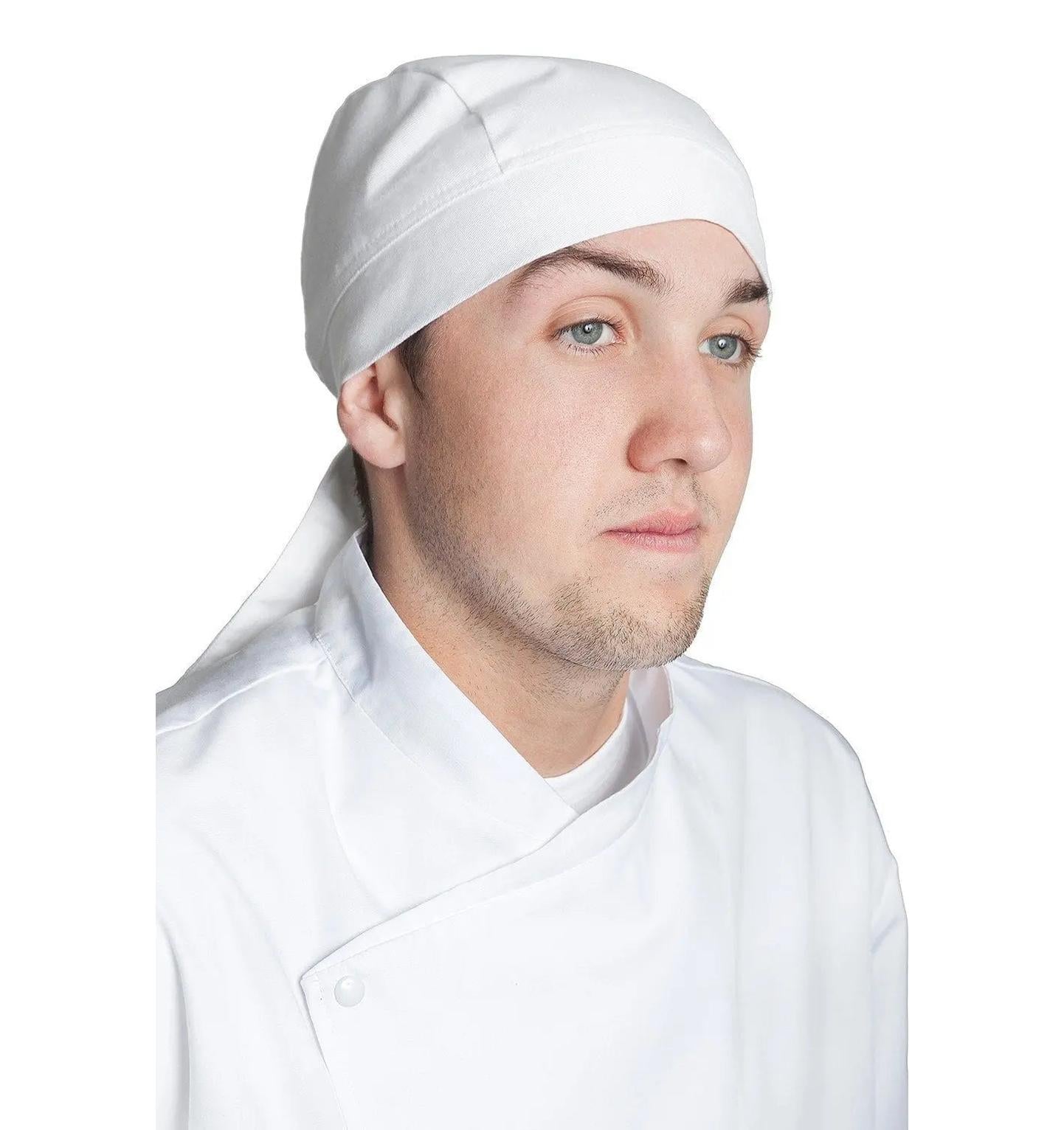 Professional Chef Head Wrap White