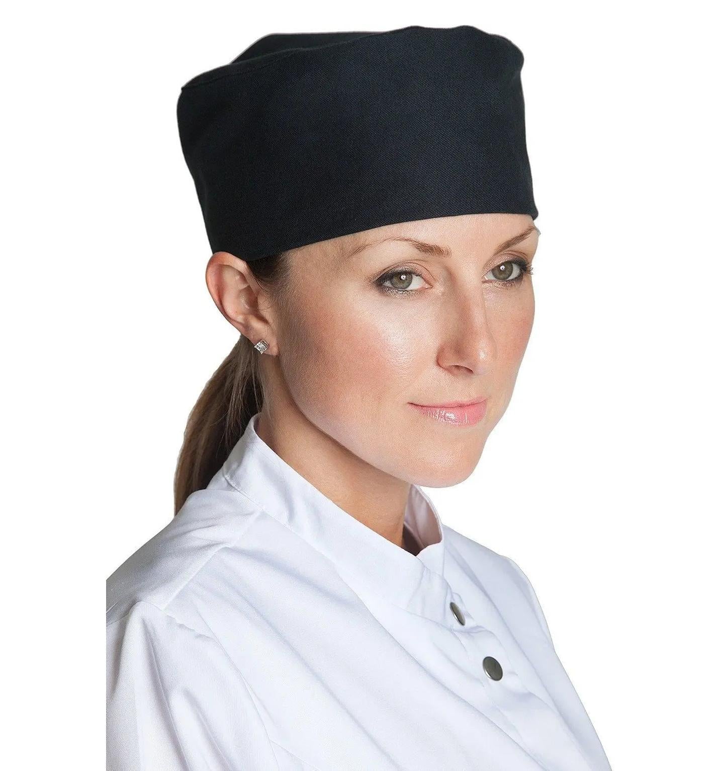 Skull Cap Beanie with Velcro Closure Black