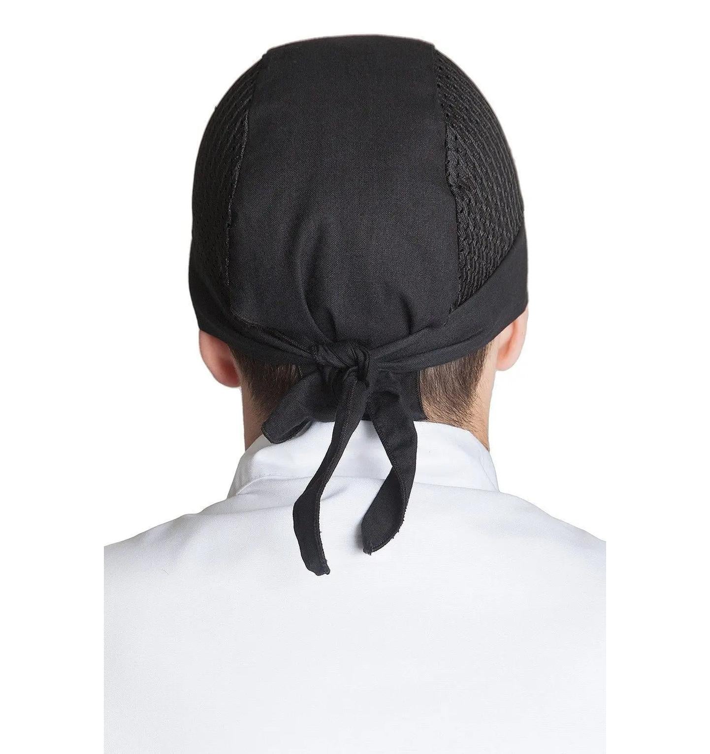 Vented Chef Head Wrap Black Back