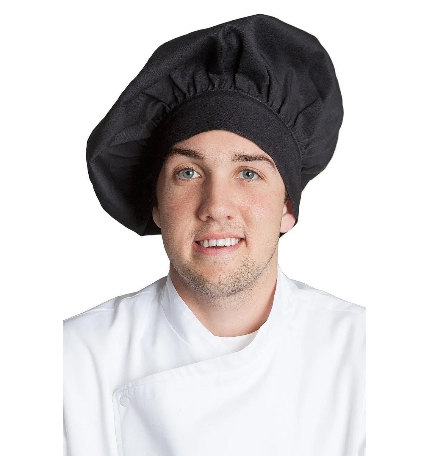 Fiumara Apparel Poplin Chef Hat Black Profile Black Front