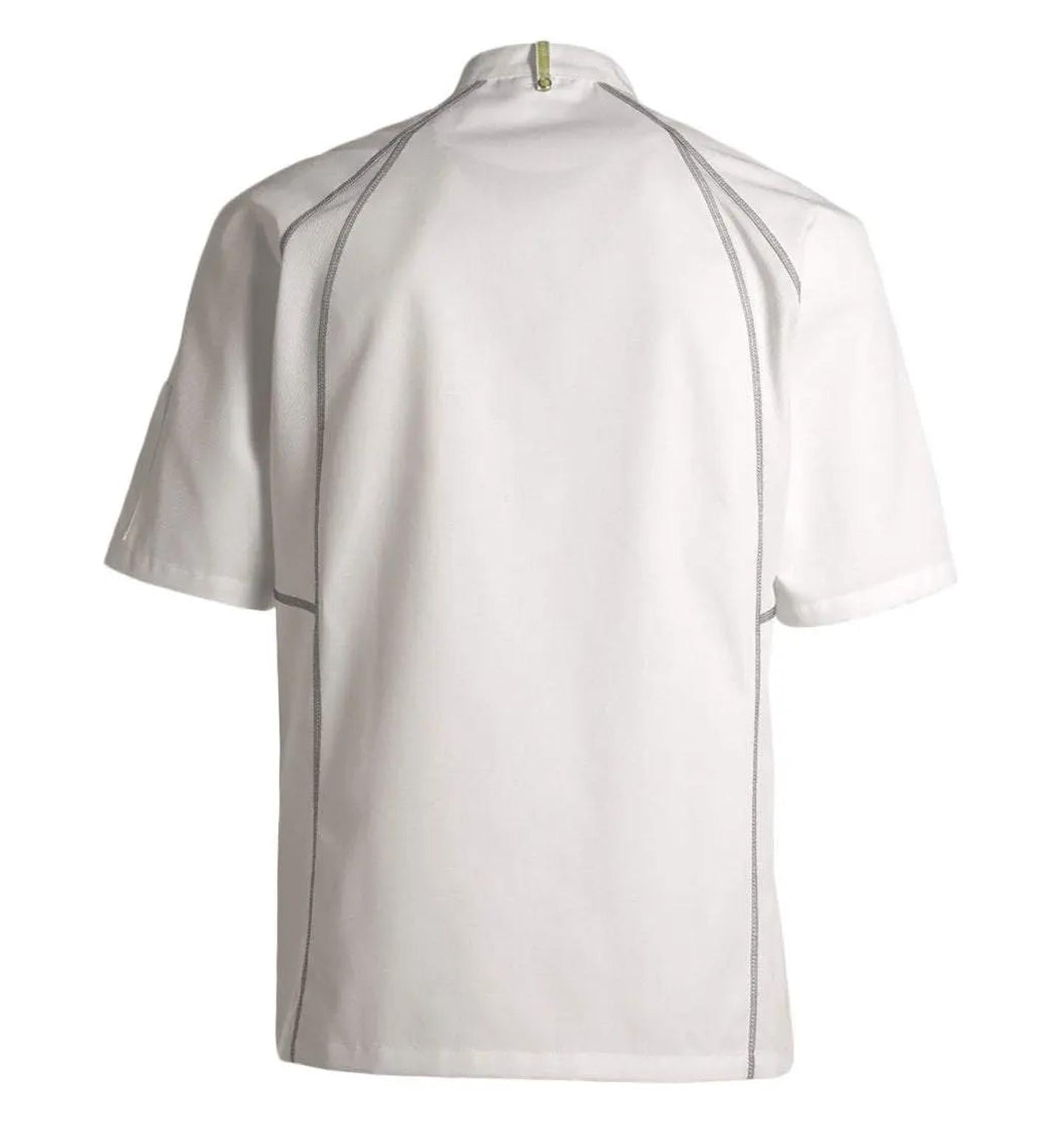 Kentaur 23400 Unisex Chef/Waiter Jacket - Back- White/Grey