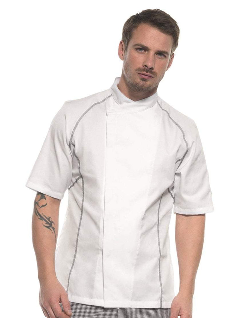 Kentaur 23400 Unisex Chef/Waiter Jacket - White/Grey