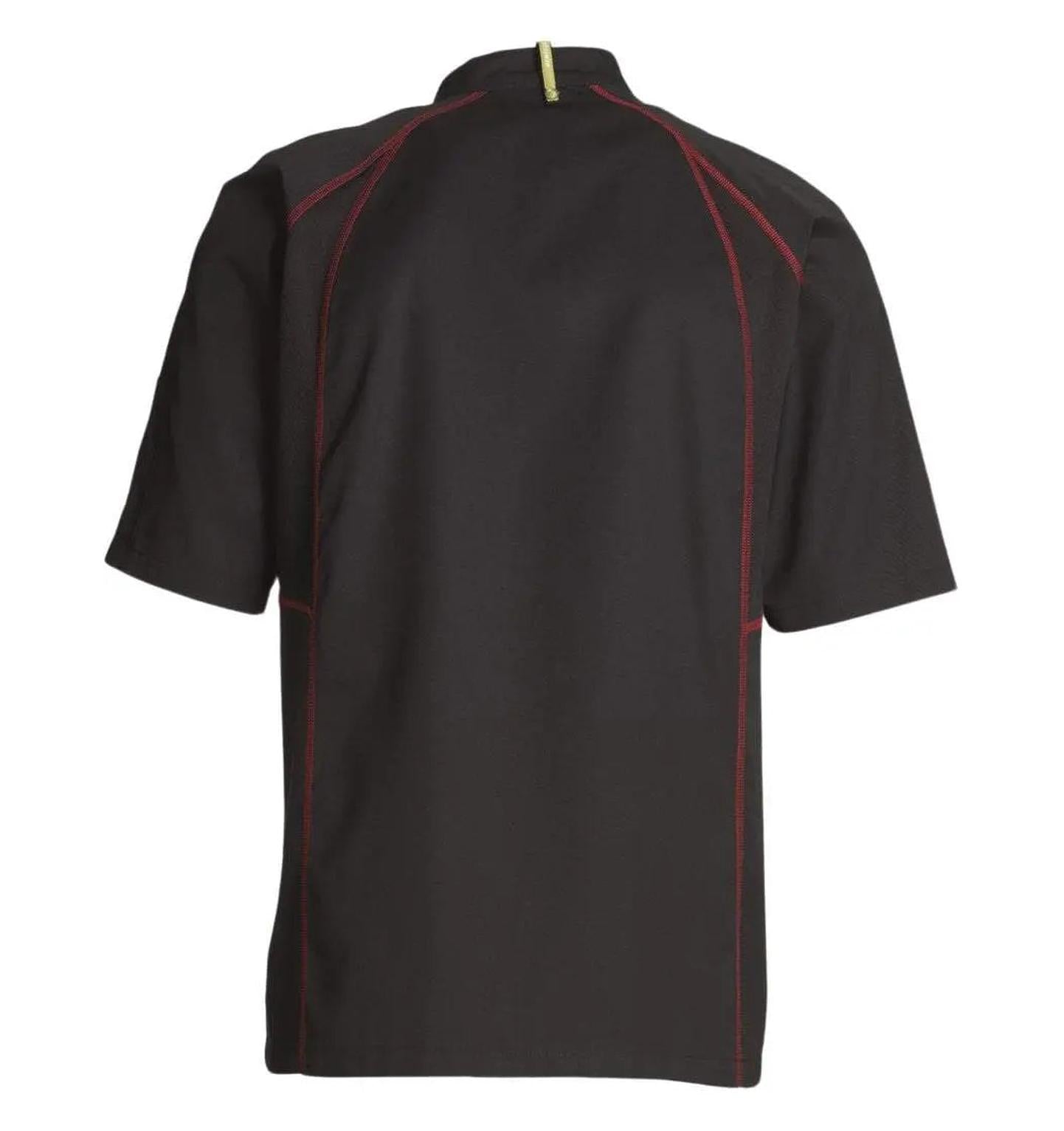 Kentaur 23400 Unisex Chef/Waiter Jacket - Black/Red - Back