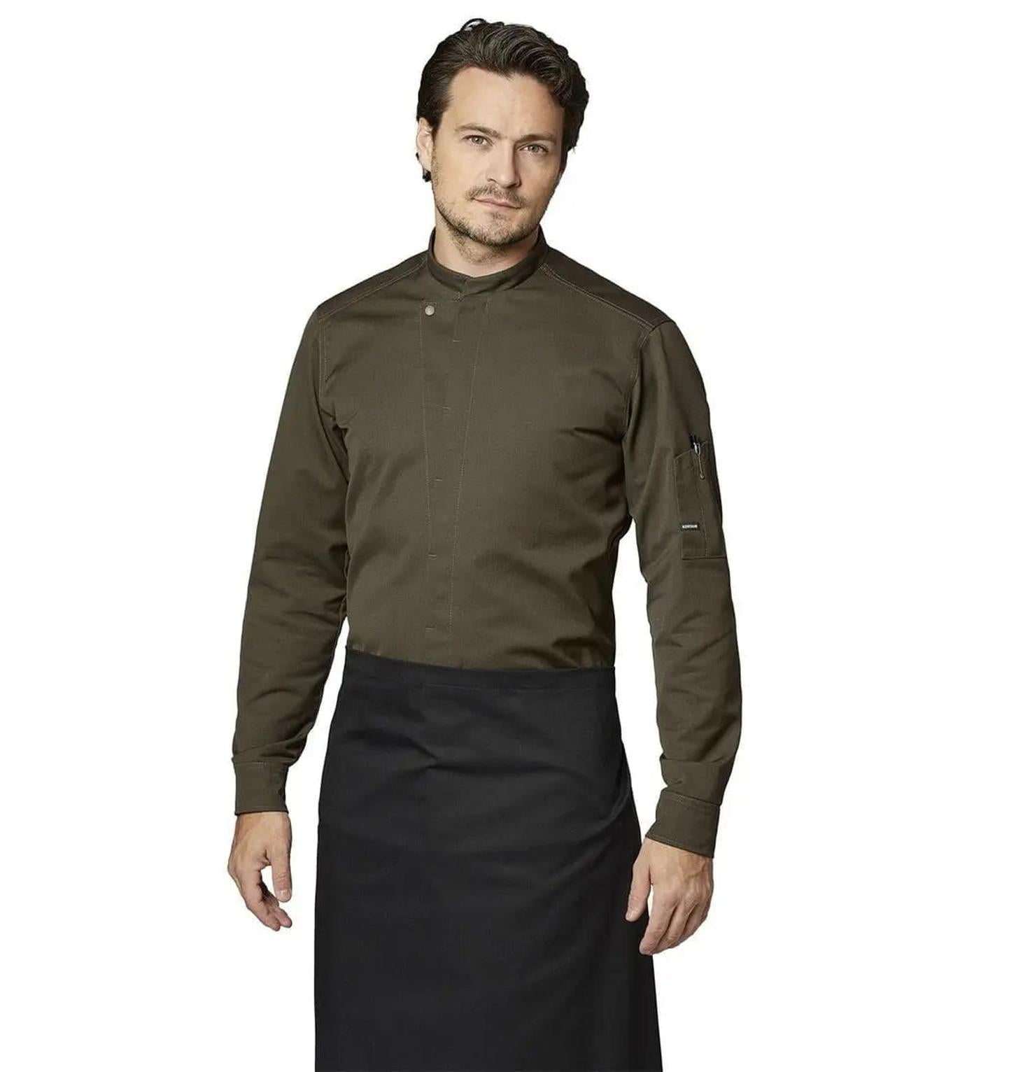 Kentaur 23515 Long Sleeve Chef/Service Jacket - OLIVE- Front