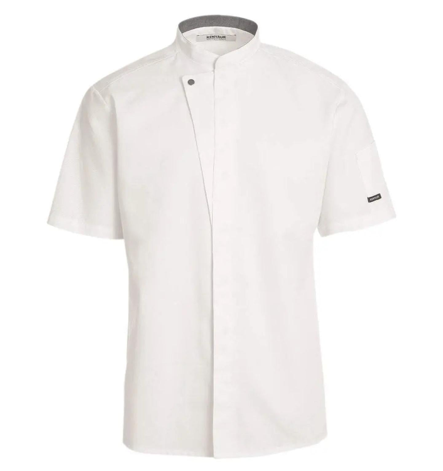Kentaur 23516 Short Sleeve Chef/Service Jacket Front View White