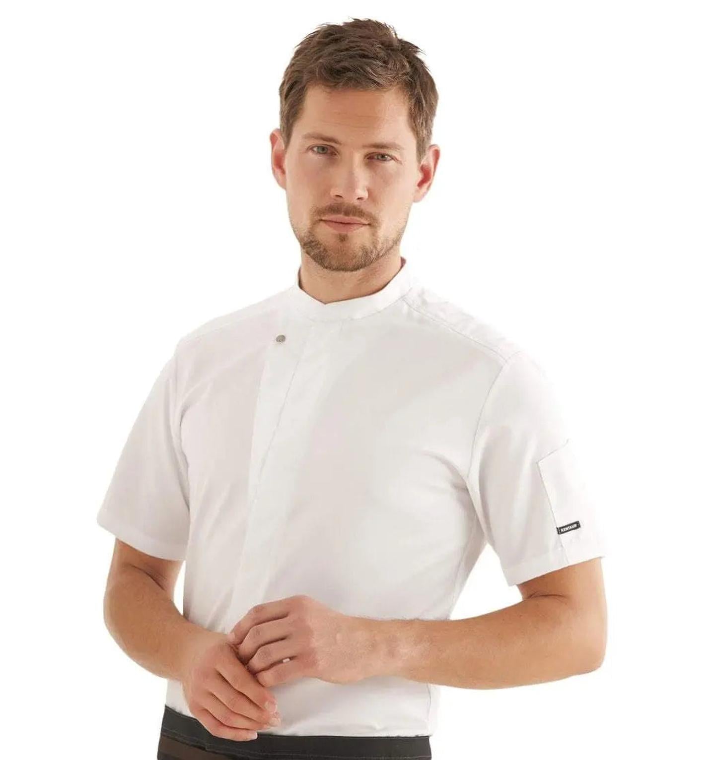 Kentaur 23516 Short Sleeve Chef/Service Jacket Front View White