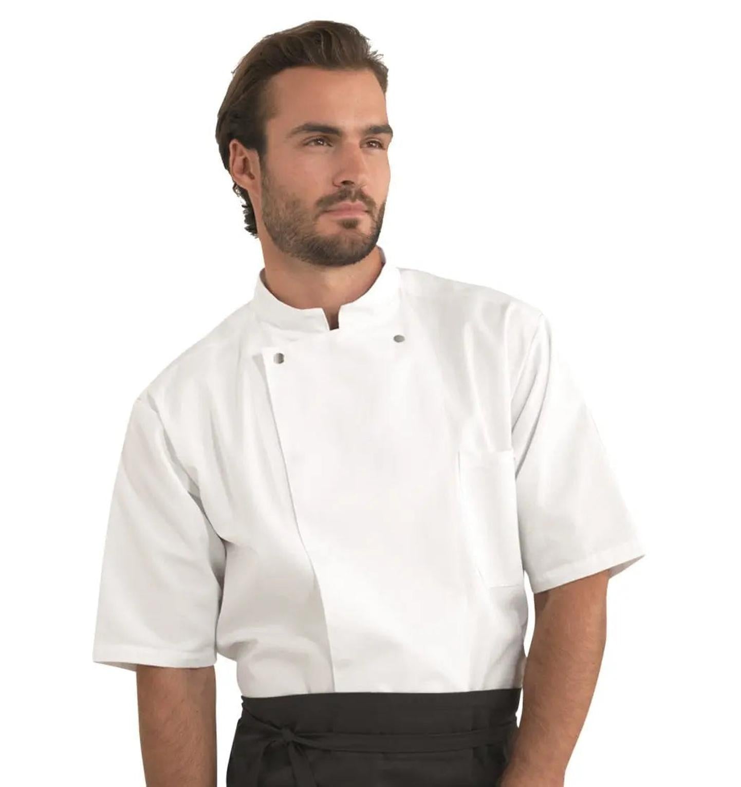 Kentaur 2360 Short Sleeve Unisex Chef/Waiter Jacket - White - Front View