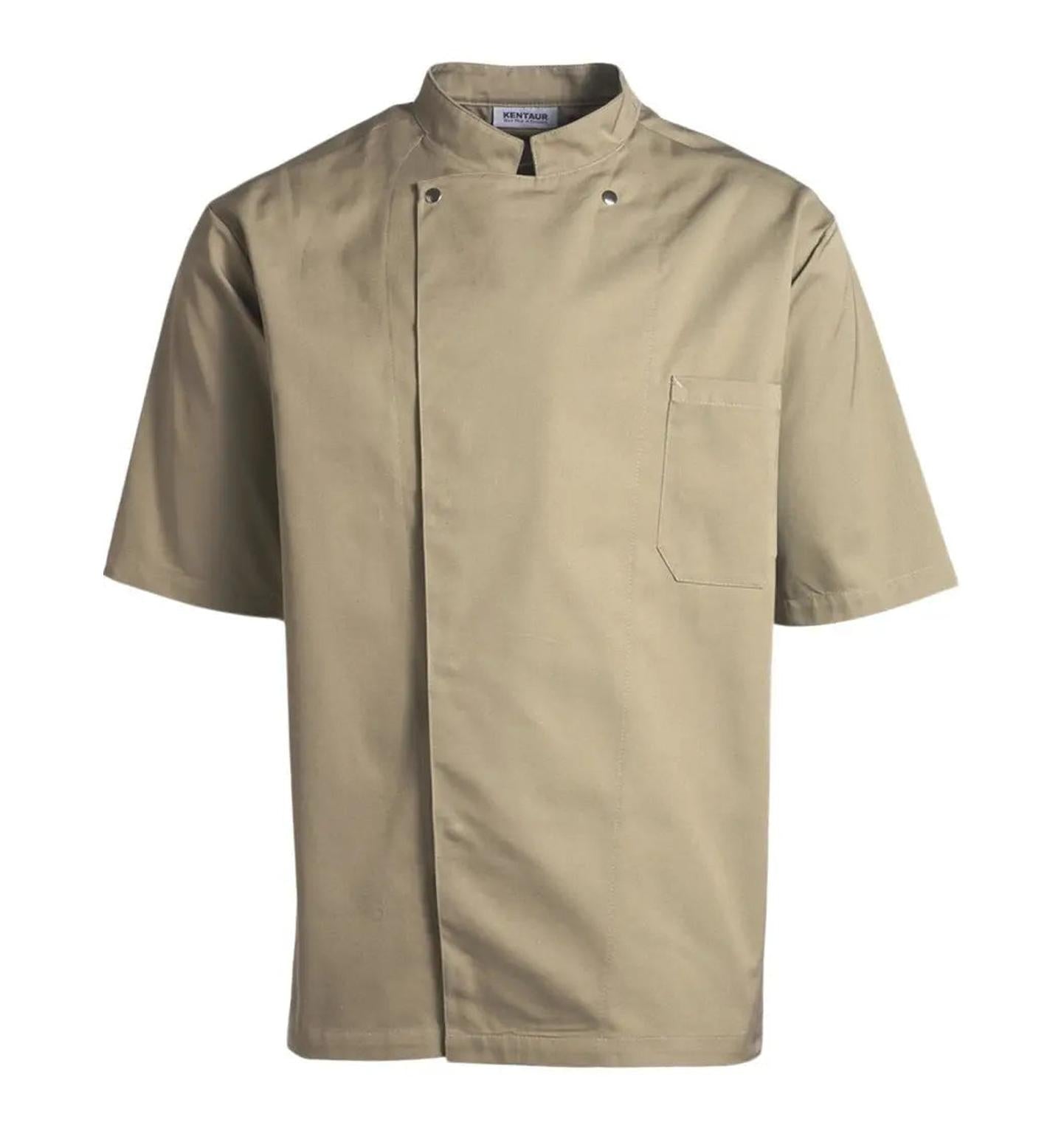 Kentaur 2360 Short Sleeve Unisex Chef/Waiter Jacket - Dark Sand - Front View