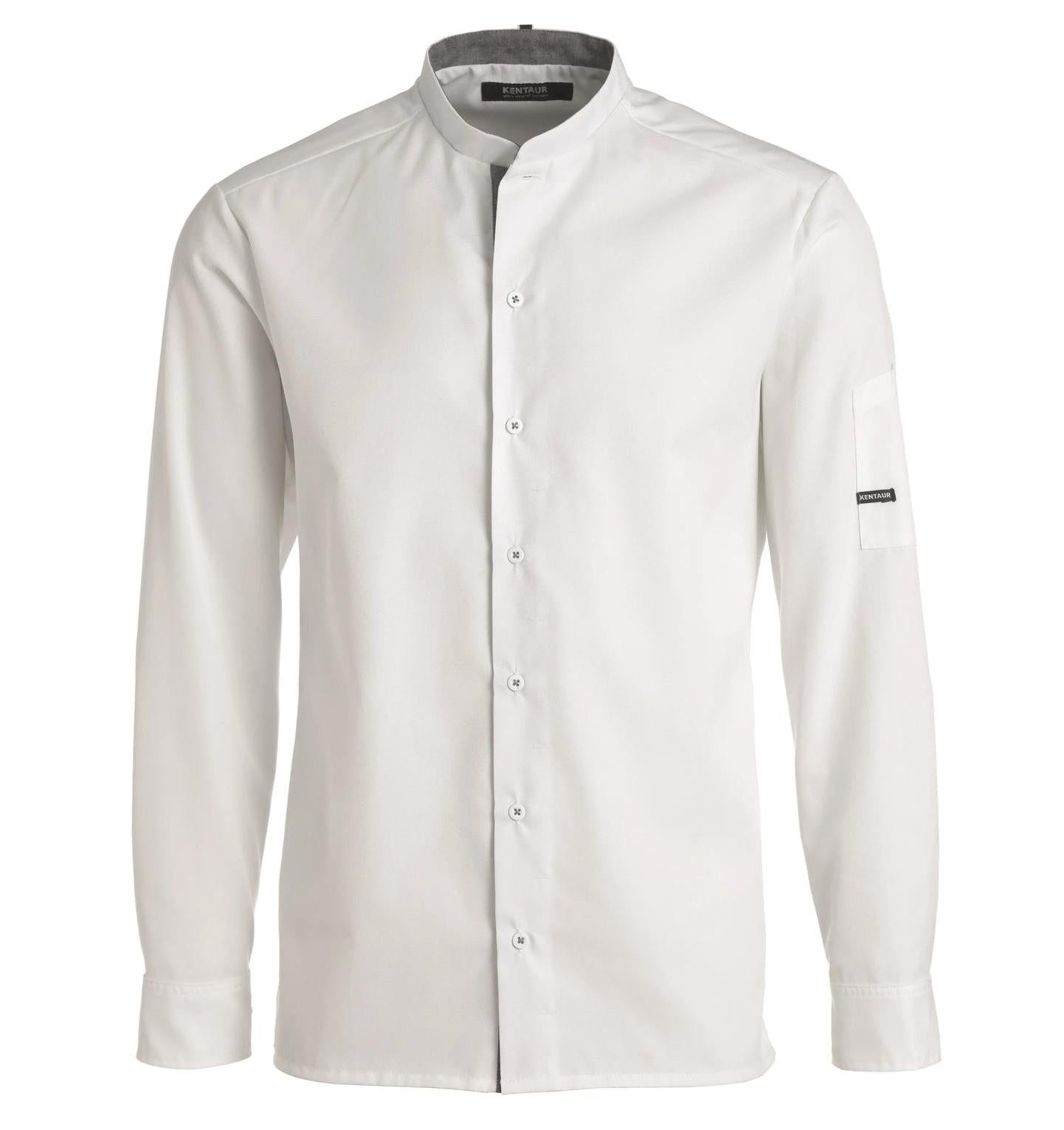 Kentaur 25203 Chef/Service Long Sleeve Shirt Front View White
