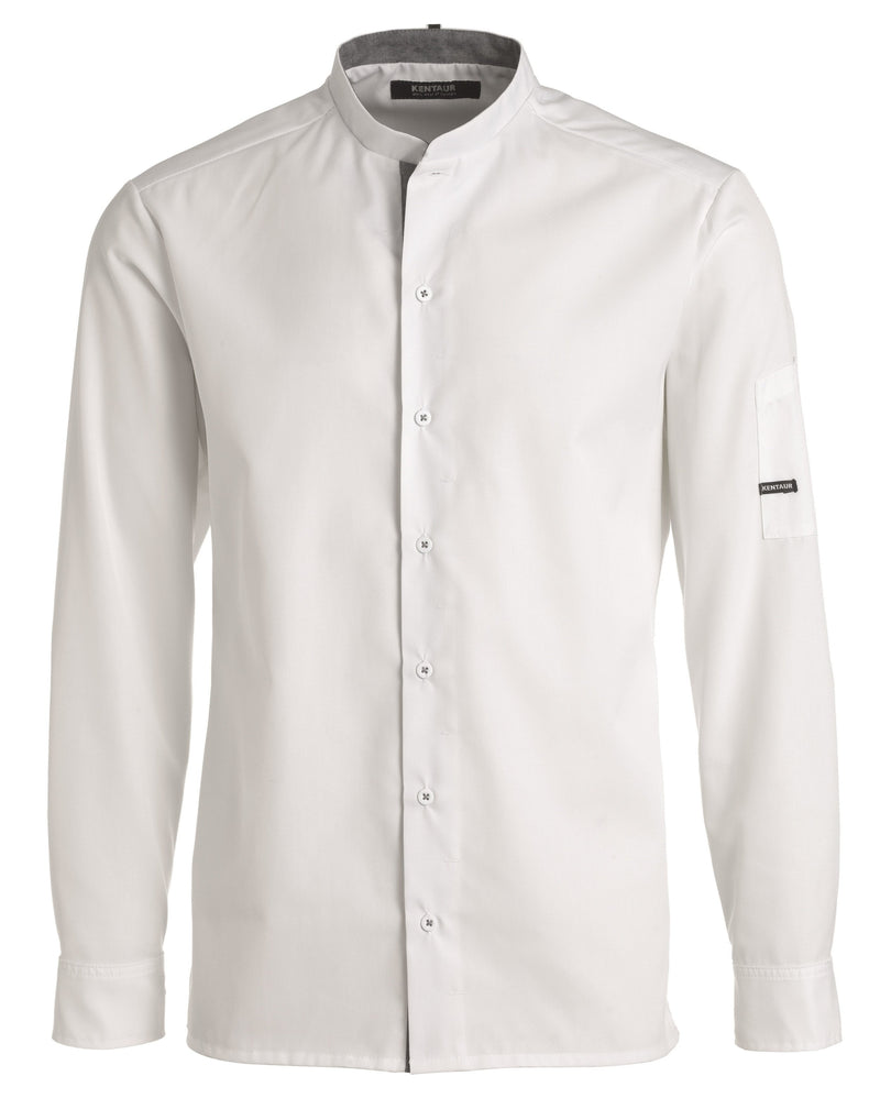 Kentaur 25203 Chef/Service Long Sleeve Shirt Front View White
