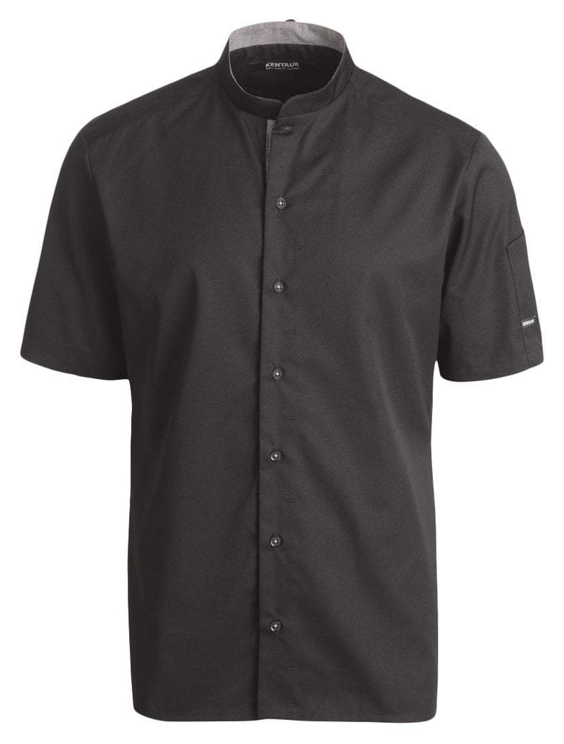 Kentaur 25209 Short Sleeve Chef/Service Shirt - Front - Black