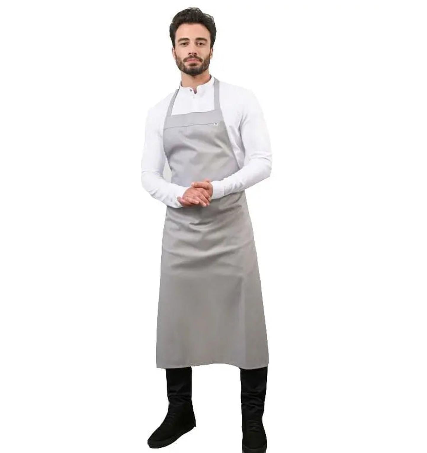 Le Nouveau Denver Bib Apron Slate Grey -full