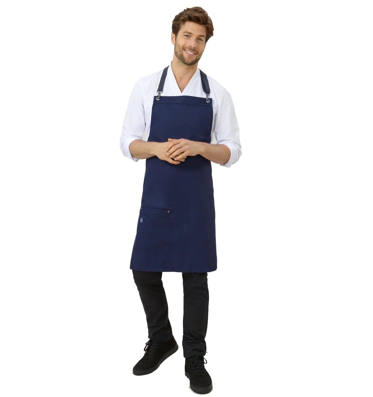 Le Nouveau Davos Bib Apron Patriot Blue -fullview