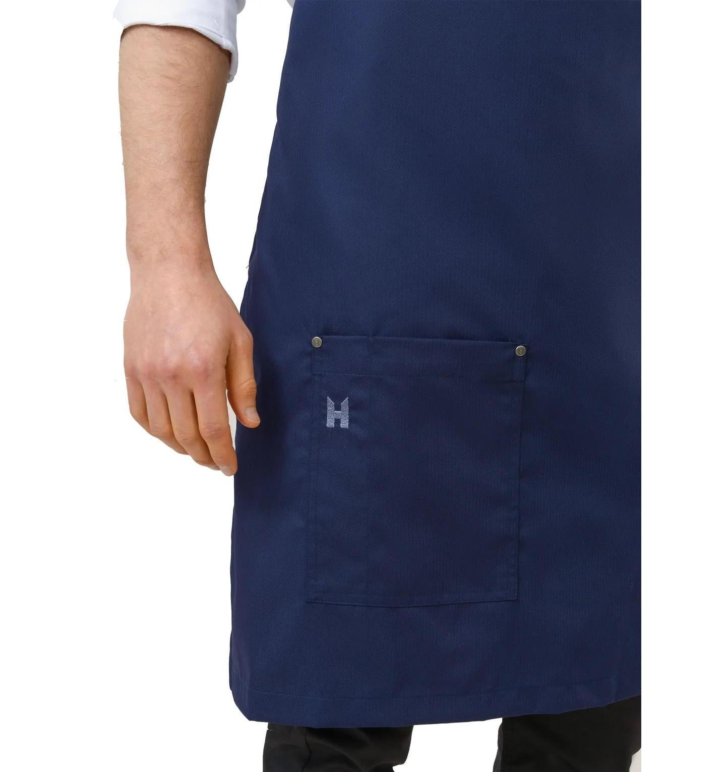 Le Nouveau Davos Bib Apron Patriot Blue - pockeeet