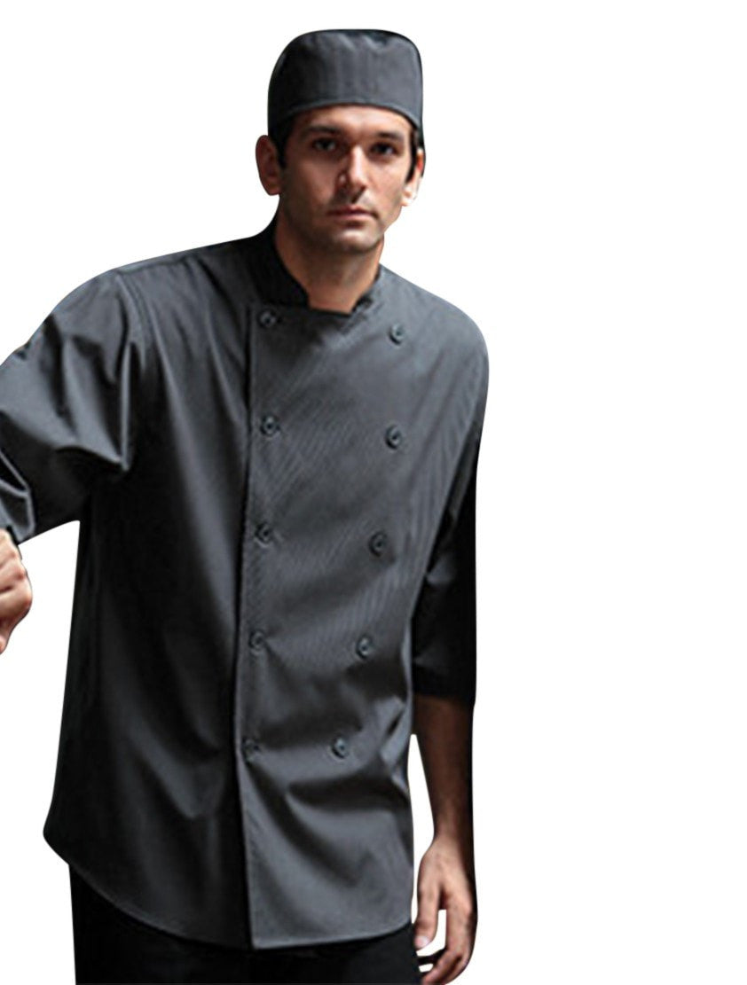 Chef Works Brighton Chef Coat SL3001 Gray Front Profile