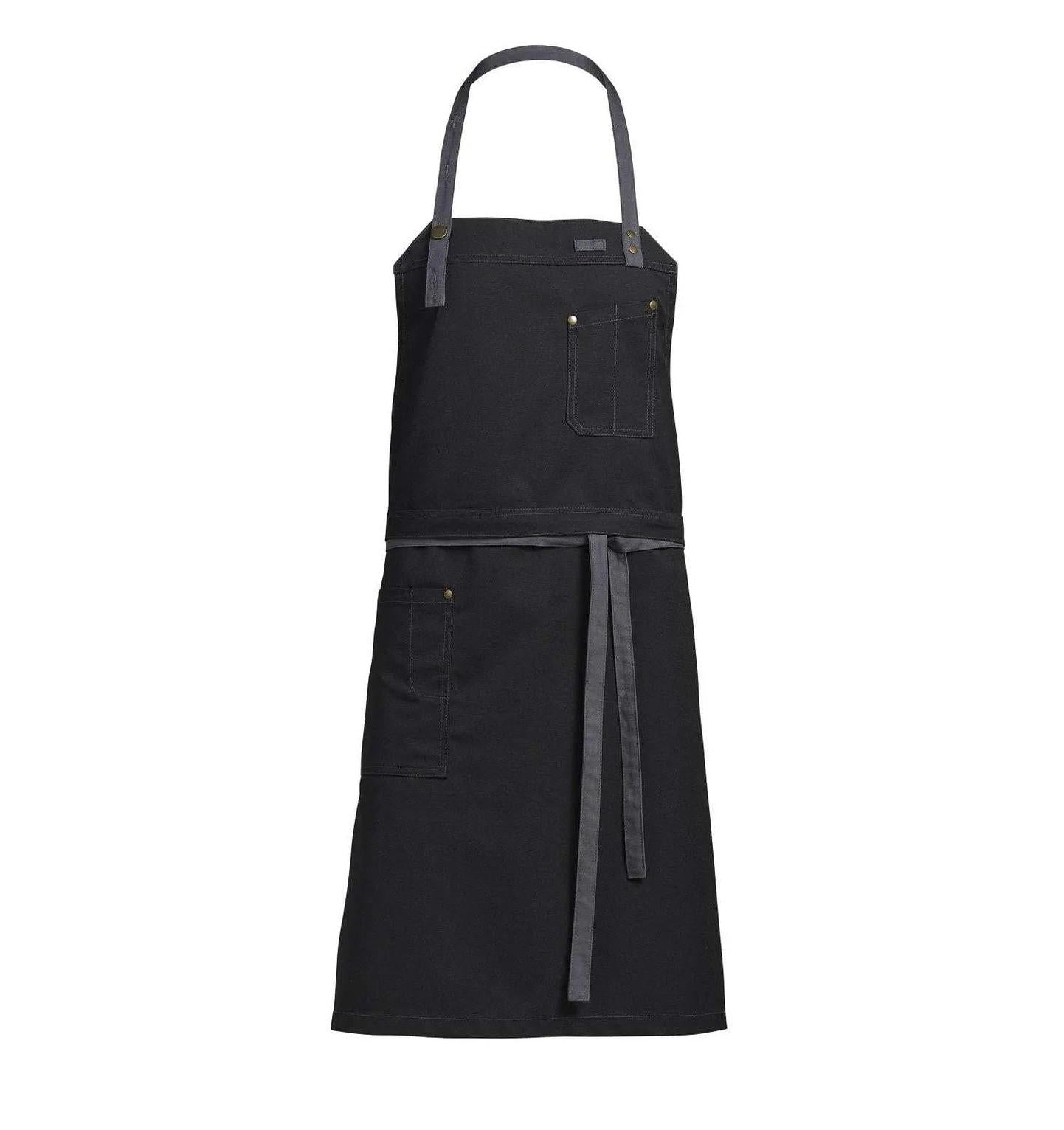 Kentaur 30360 Raw Bib Apron- Black