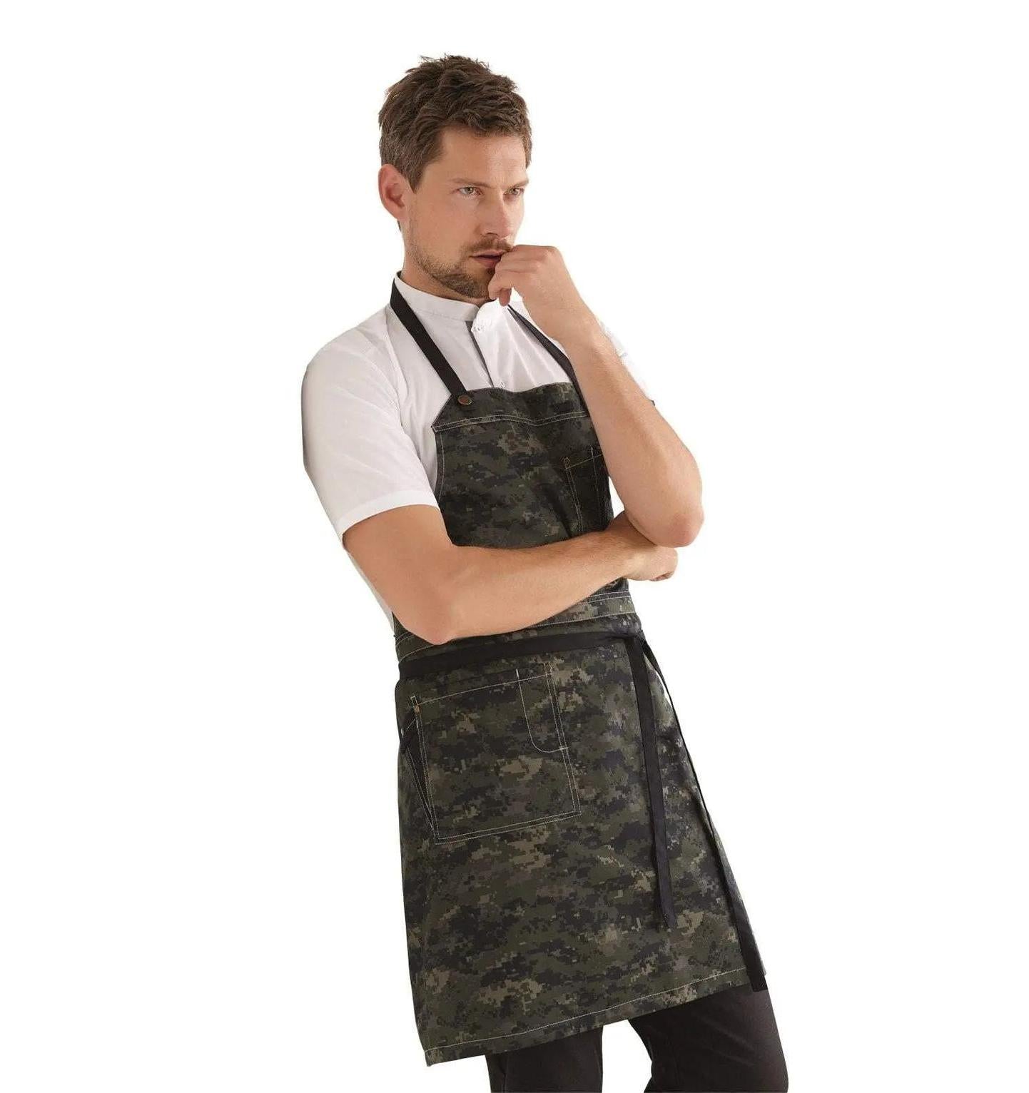 Kentaur 30360 Khaki Raw Bib Apron Kentaur