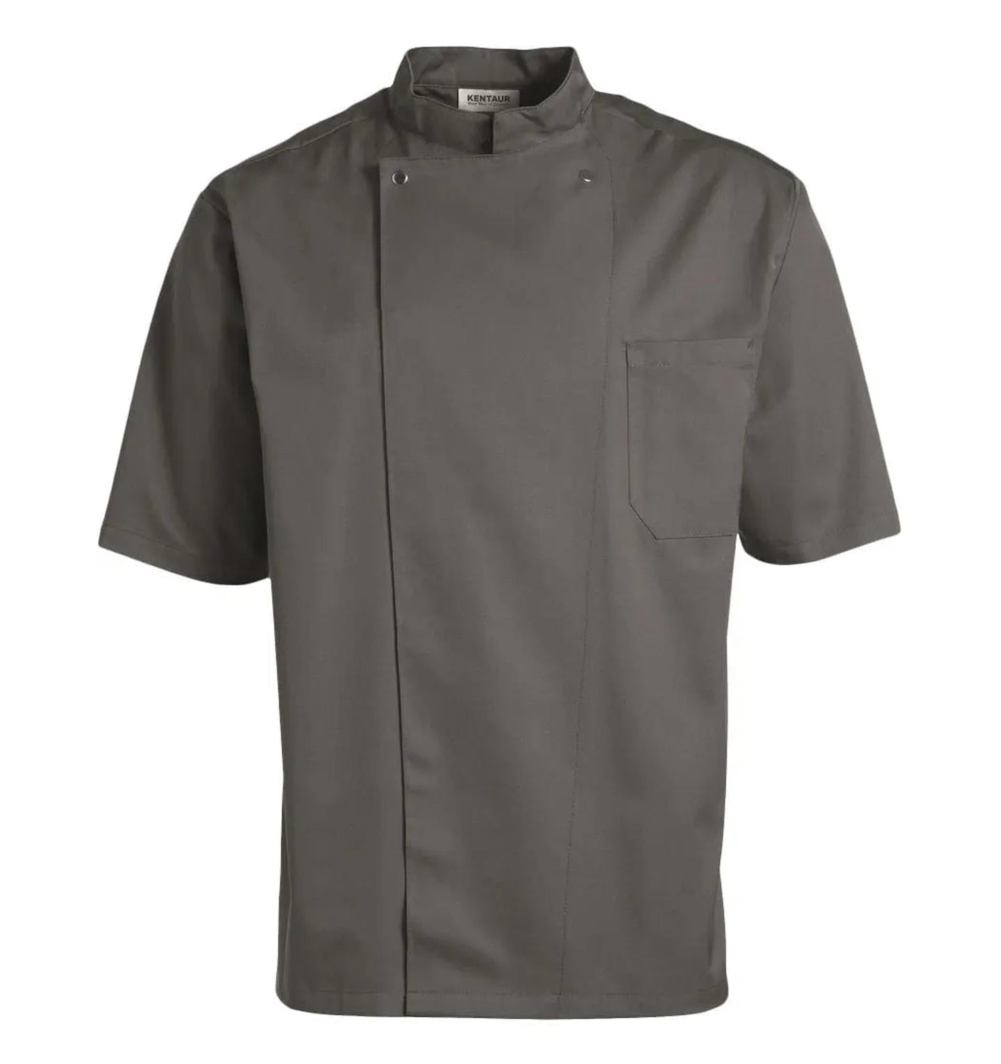 Kentaur 2360 Short Sleeve Unisex Chef/Waiter Jacket - Grey - Front View