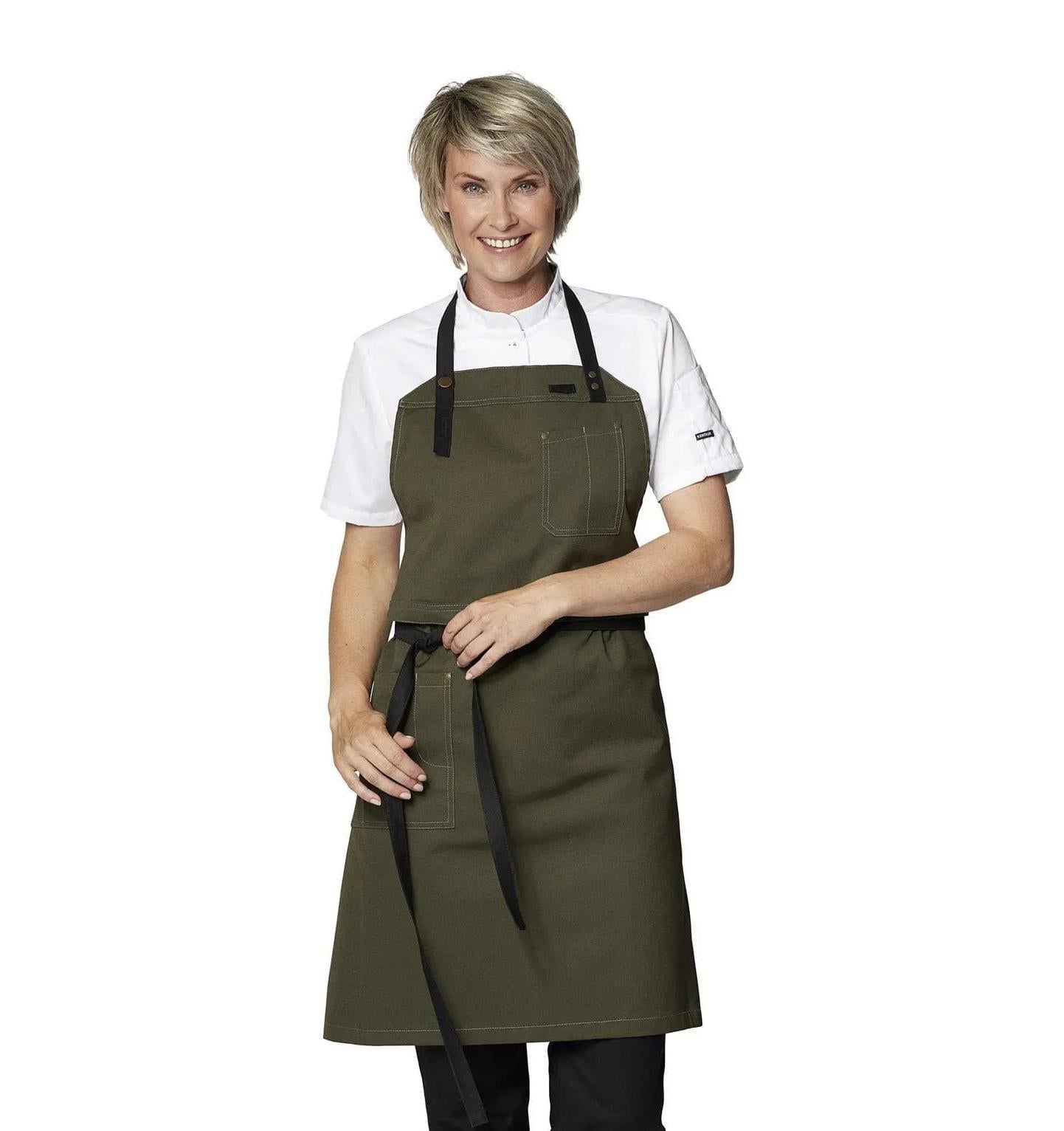 Kentaur 30360 Cypres Olive Raw Bib Apron-2