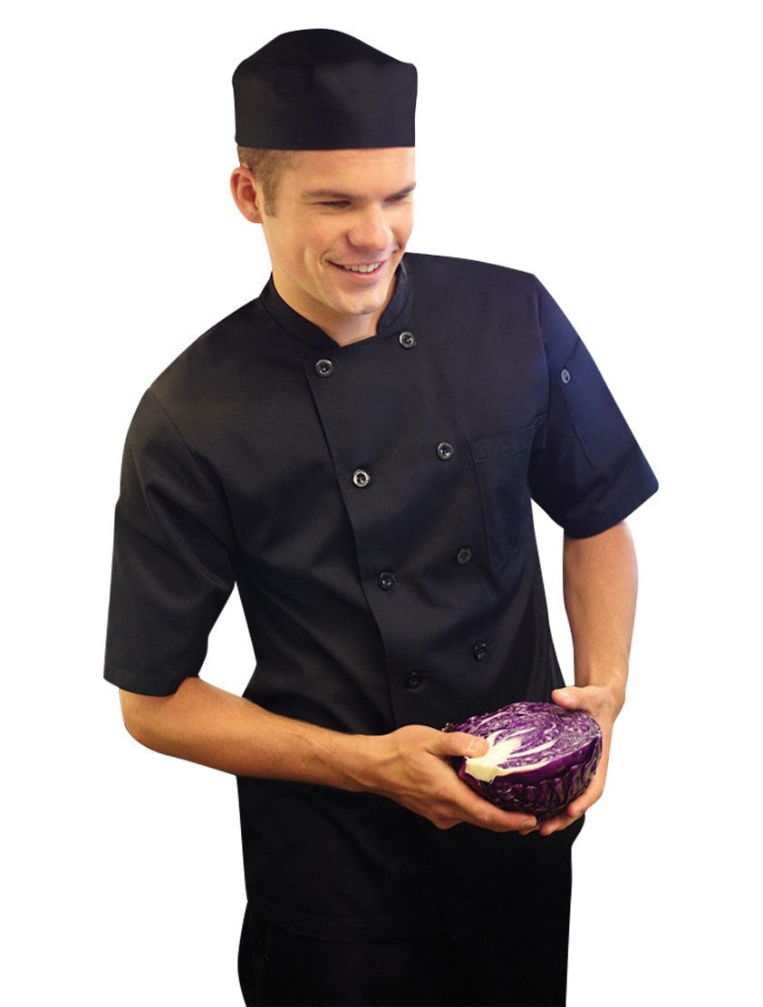 Chef Works Chambery Basic Chef Coat BLSS Black Front Profile