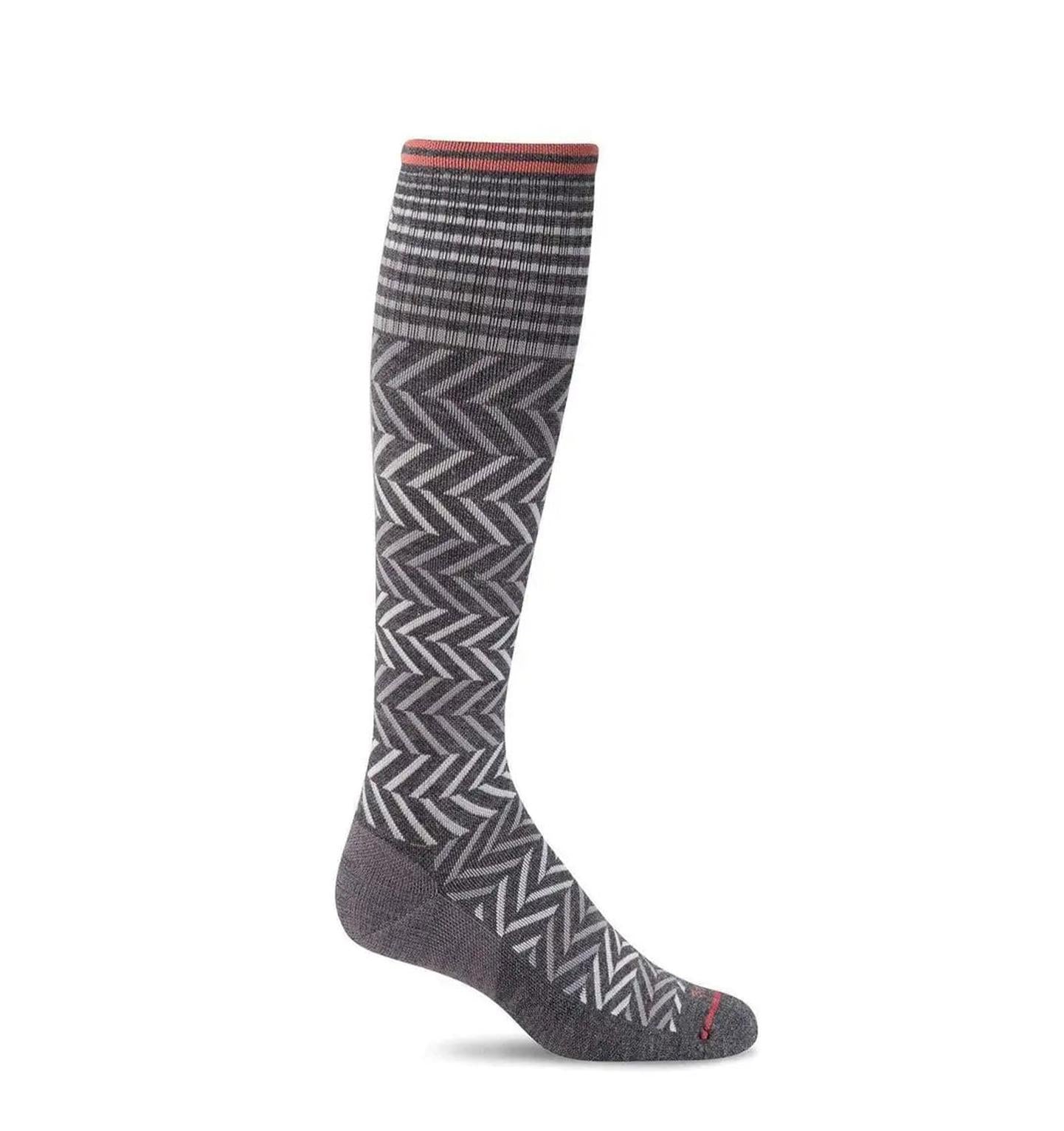Sockwell Women's Chevron Compression Socks Charcoal