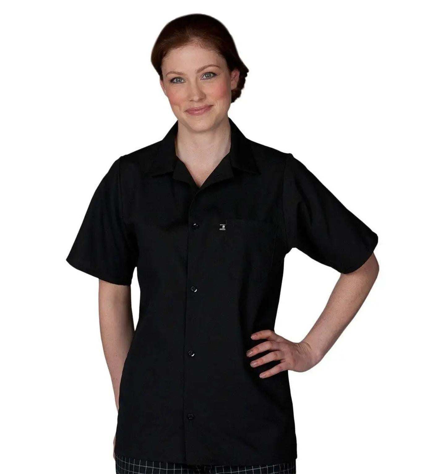 Button Front Utility Shirt by Edwards Black Front Profile