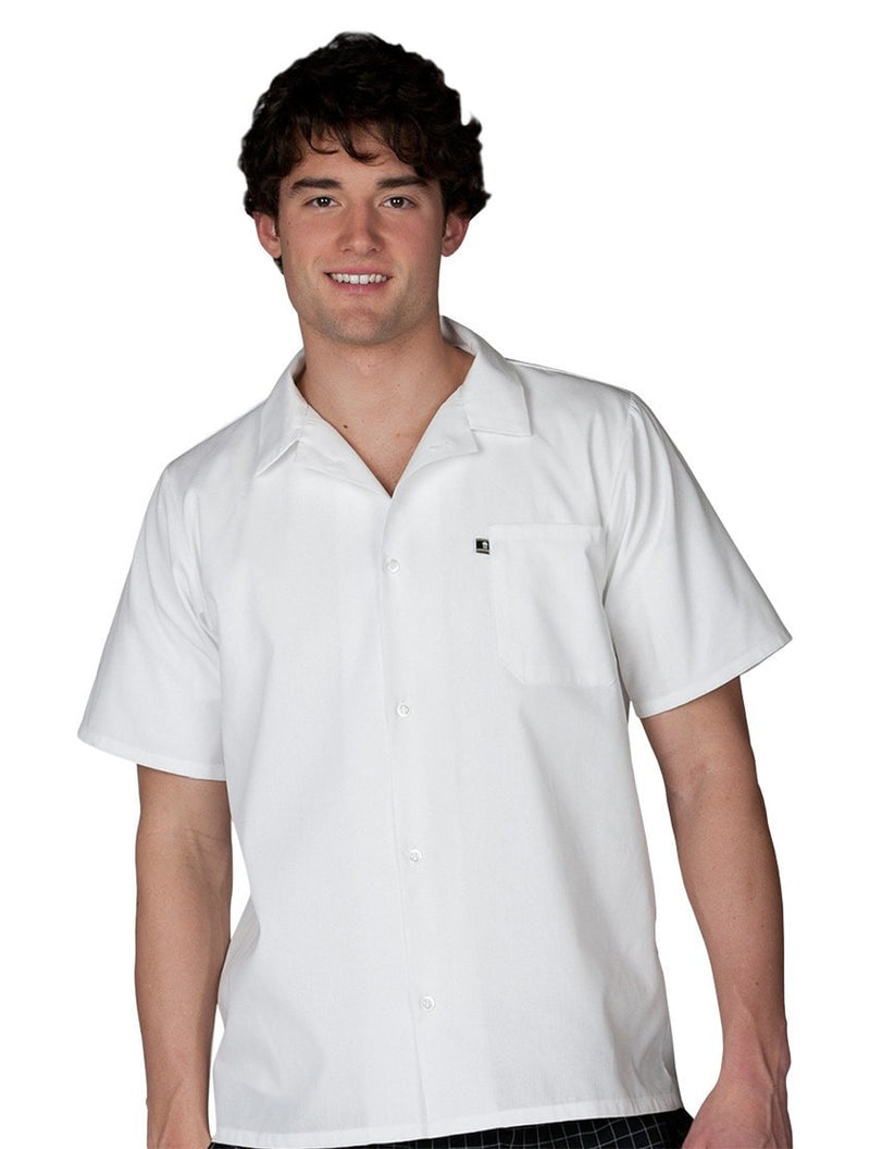 Edwards Button Front Utility Shirt White Front Profile
