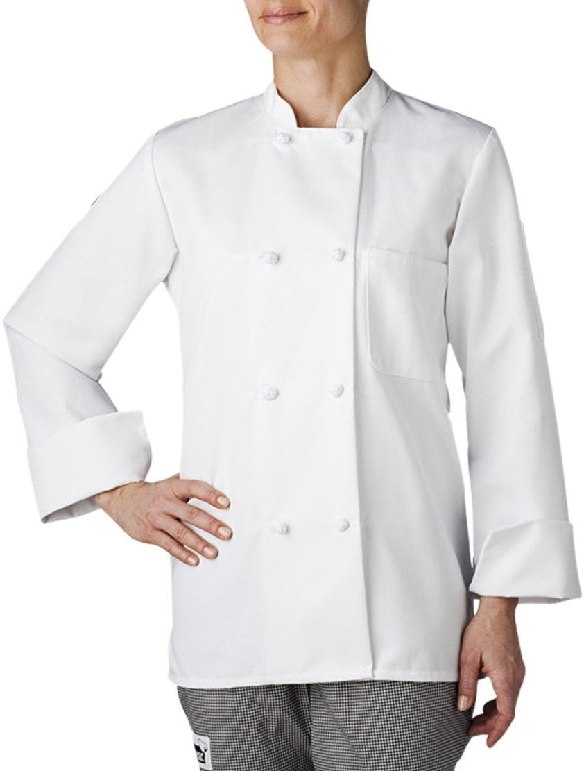 Three Star Women!s Cloth-Button Chef Coat by Chefwear 4430 White
