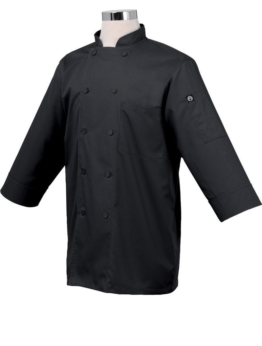 Basic 3/4 Sleeve Chef Coat Black