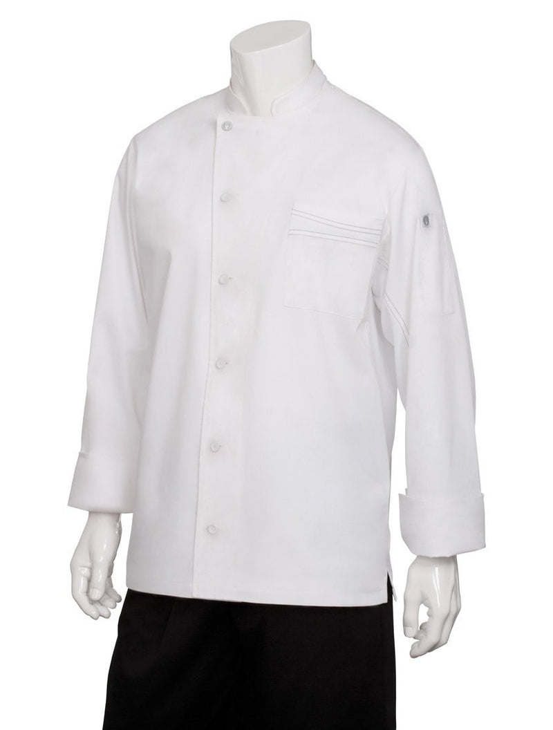 Lyss V- Series Chef Coat by Chef Works White Front