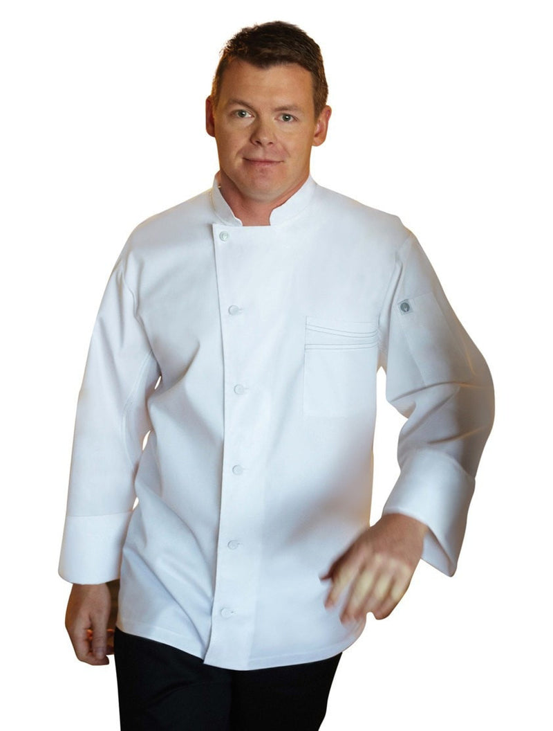 Lyss V- Series Chef Coat by Chef Works White Front Profile