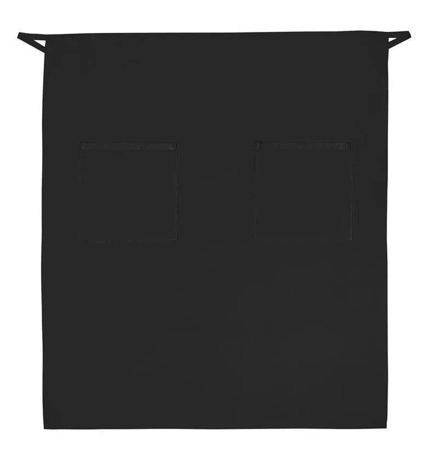 Full Bistro Apron with 2 Patch Pockets 32"L x 28"W Black