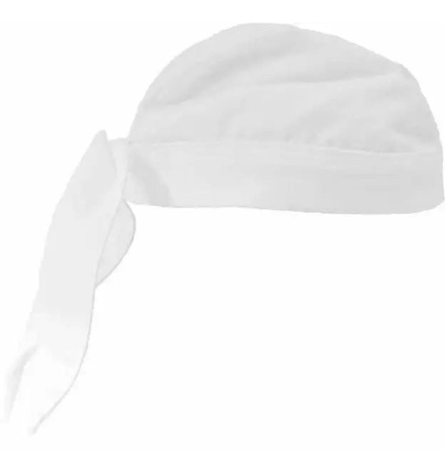 Professional Chef Head Wrap White Profile