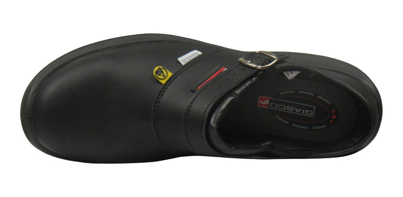 Giasco "Free" Semi Open-Back Leather Work Shoe Black -Top
