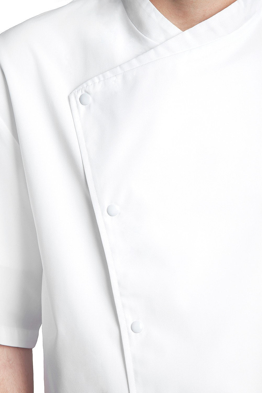 Julius Short Sleeve Chef Jacket by Bragard Front Close Up