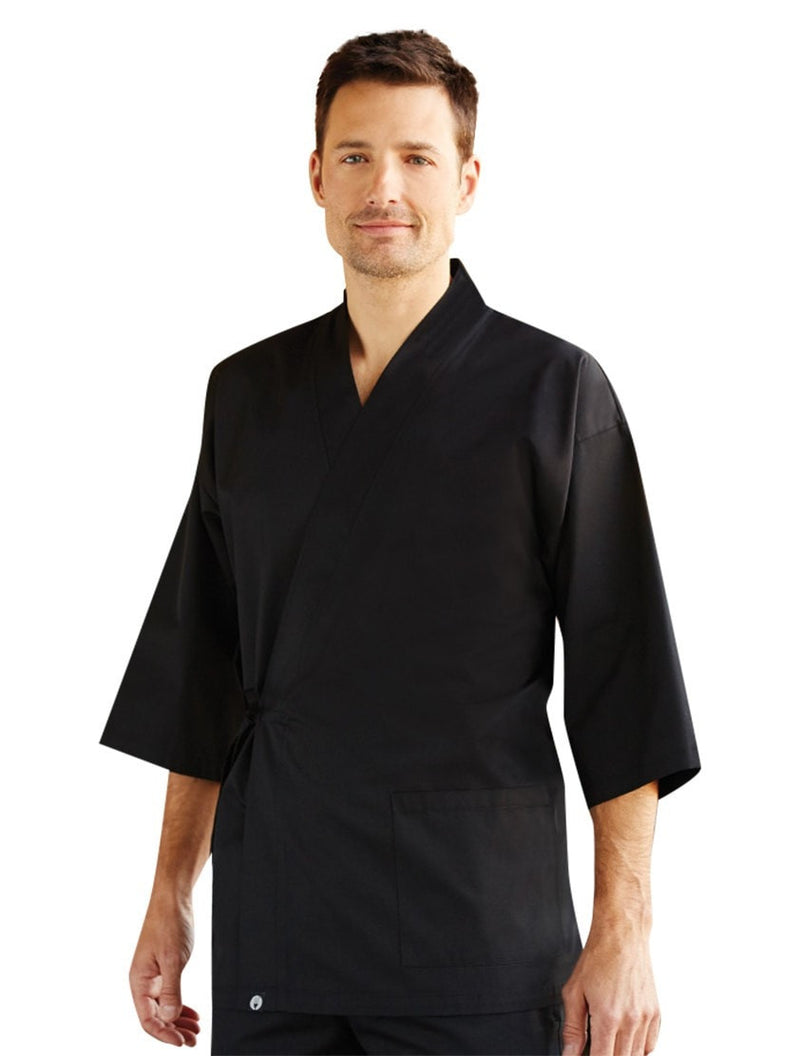 Chef Works Unisex Black Sushi Coat Front Profile