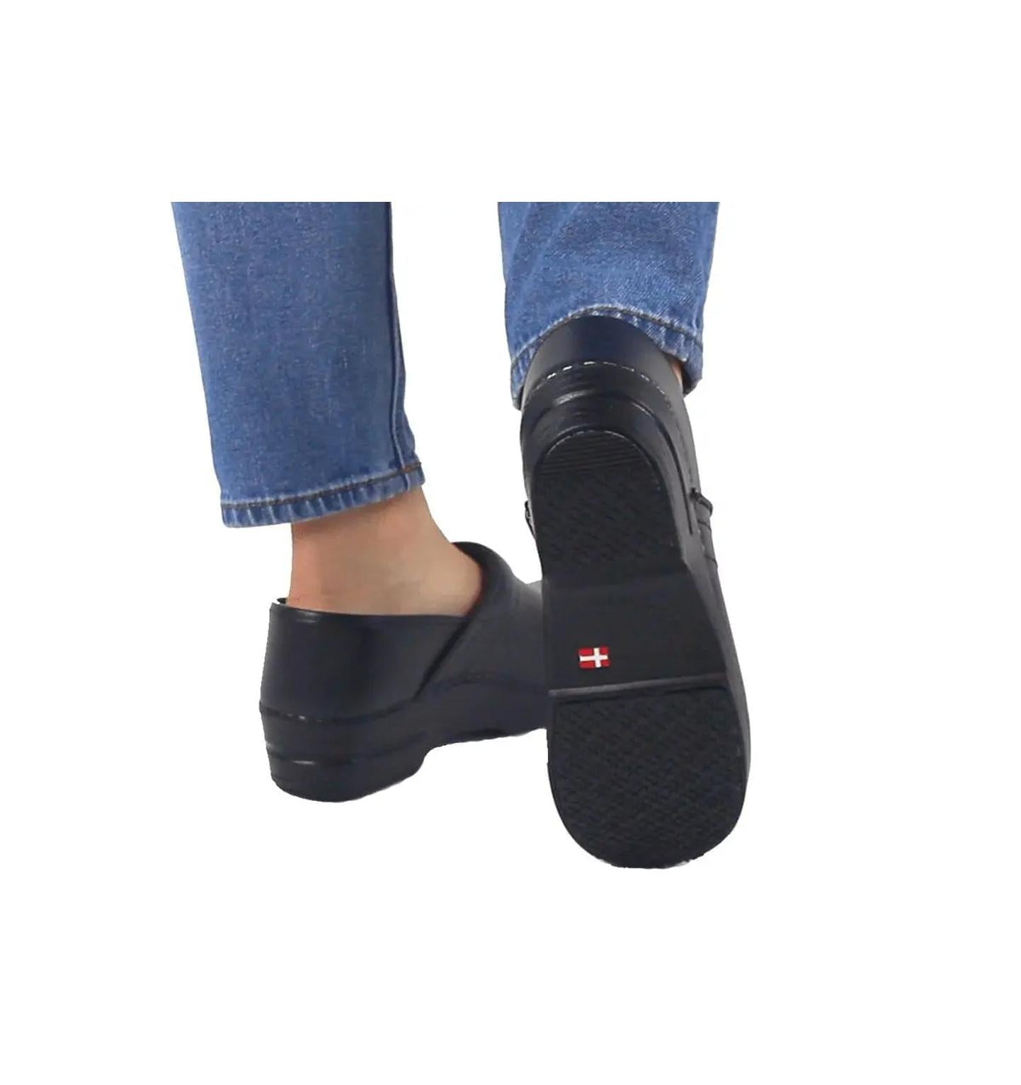 Sanita Aubrey Women's PU-coated Leather Chef Clog - life style view