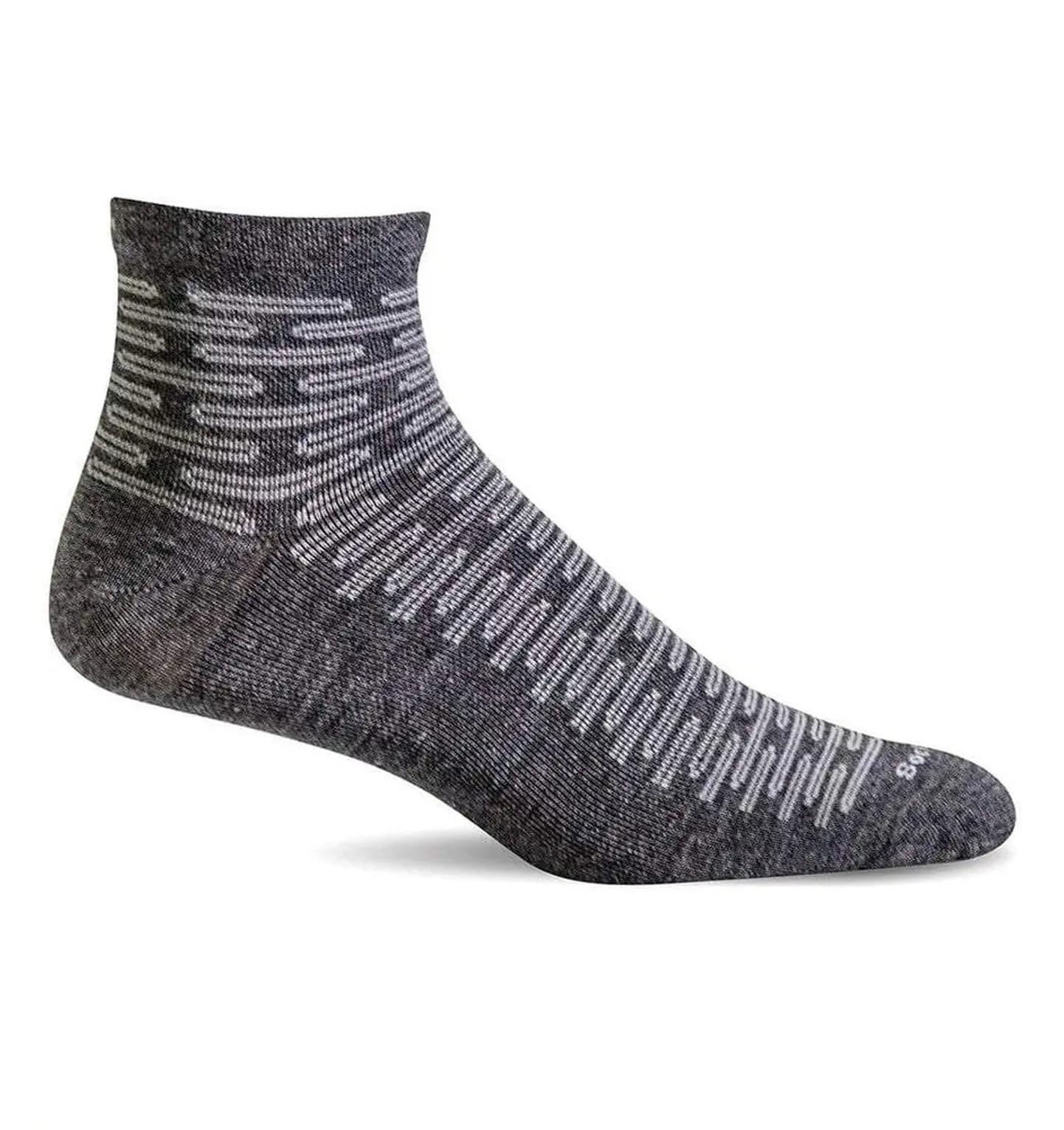 Sockwell Men's Plantar Ease Quarter Compression Socks Charcoal