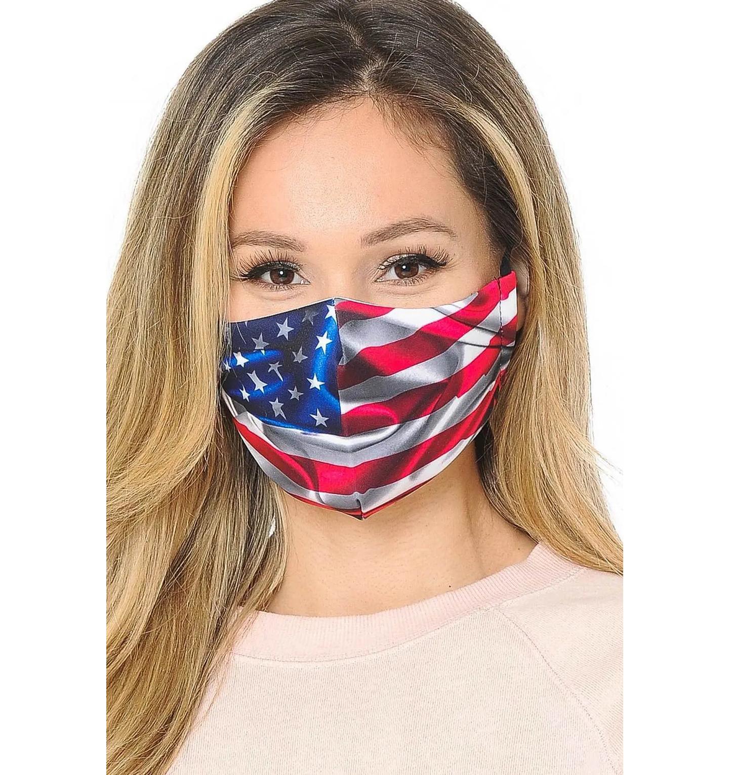 Fiumara Apparel USA Flag Graphic Print Face Mask -2 Pack Fiumara Apparel