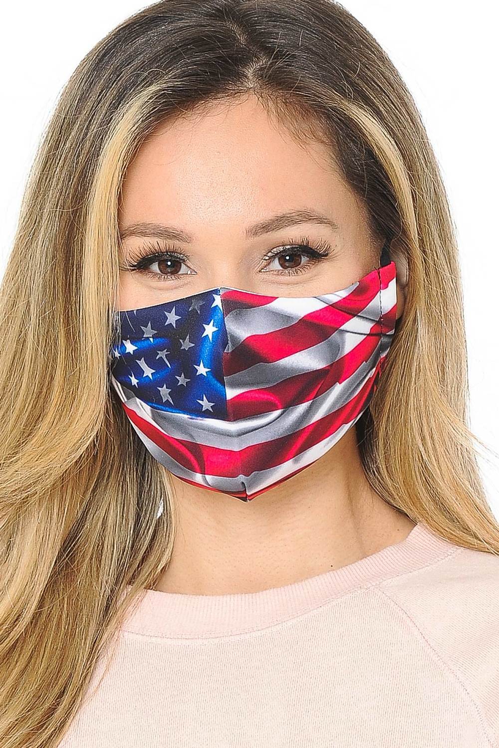 Fiumara Apparel USA Flag Graphic Print Face Mask -2 Pack