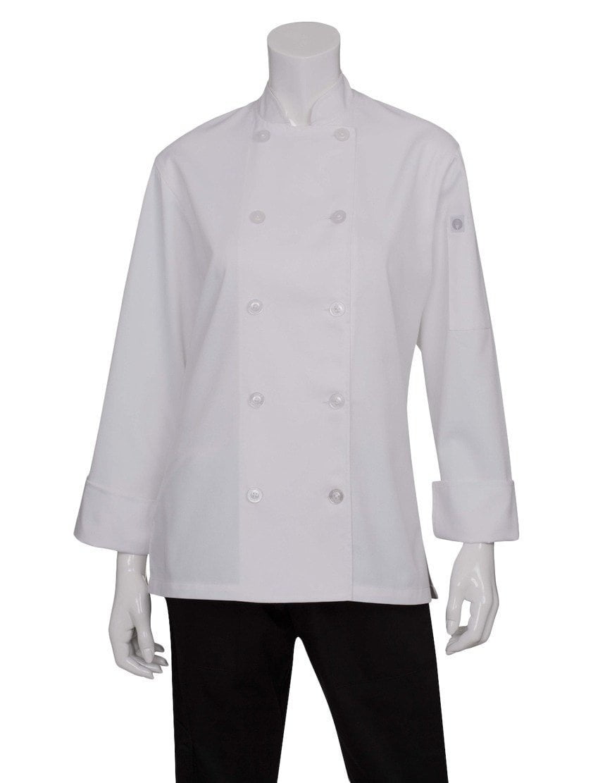 Le Mans Women's Basic Chef Coat by Chef Works White Front Profile
