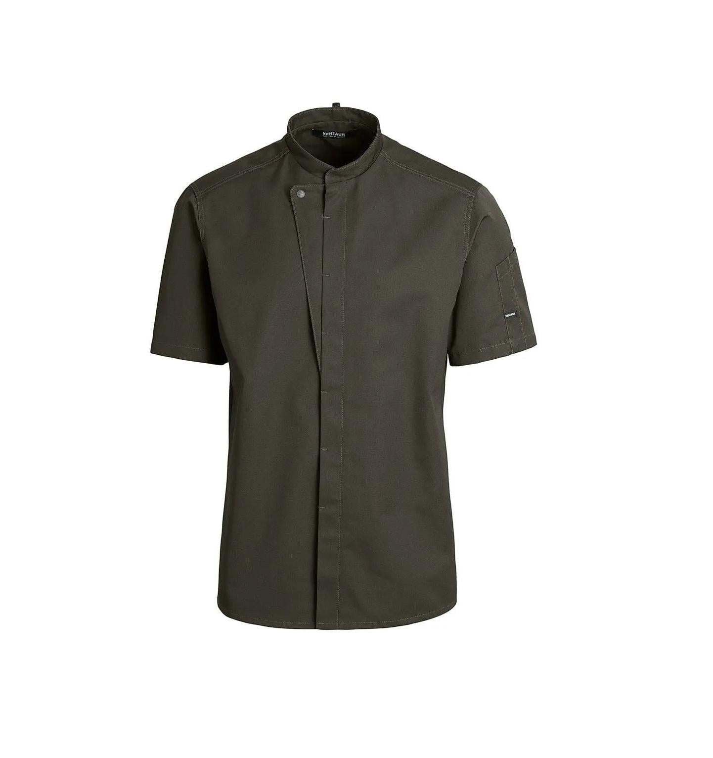 Kentaur 23516 Short Sleeve Chef/Service Jacket Front View olive